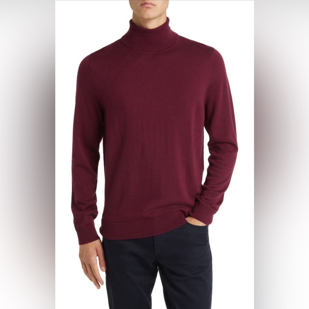 Nordstrom Brand washable Merino wool turtleneck size L